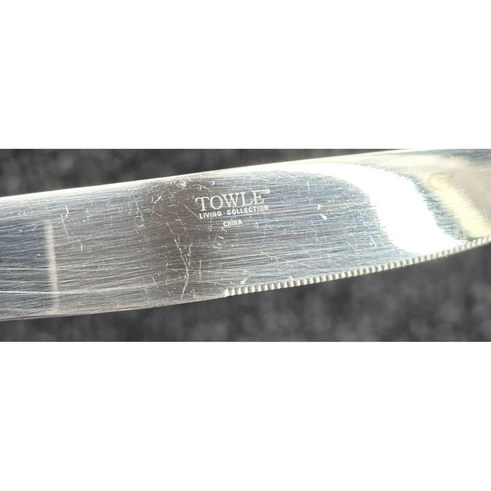Set Of 5 Towle Living STEPHANIE 18/0 Stainless Flatware Spoons Knives Gloss‎